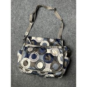 Womens Coach Blue Gray Circle Print Shoulder Bag, Size One Size